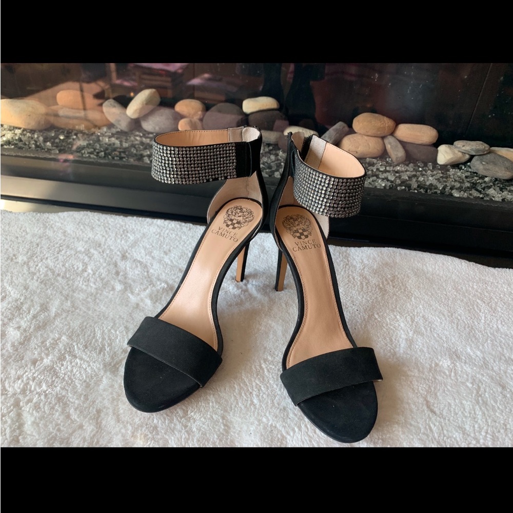 Vince Camuto Black Heels with Silver Accents
